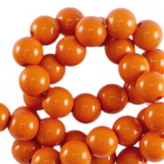 Acrylic beads 6mm round Shiny Rusty orange
